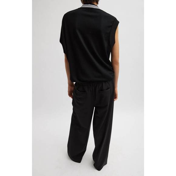 NEW TIBI wool jersey tennis vest in black - Picture 3 of 3
